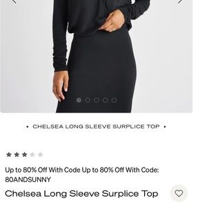 Splendid Chelsea black top long sleeve v neck
